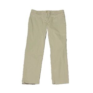 Ann Taylor Mid Rise Khaki Tan Capri Chino Pants size 4 Crop Pockets Stretch